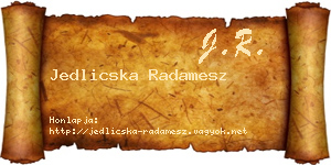 Jedlicska Radamesz névjegykártya